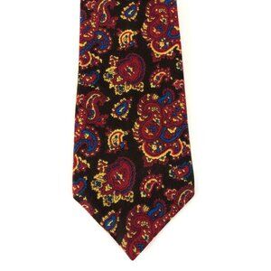Stanicci 100% Textured Polyester Mens Multicolor Paisley Tie Necktie Red Blue